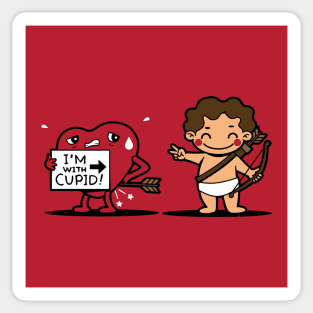 I'm with Cupid Sticker